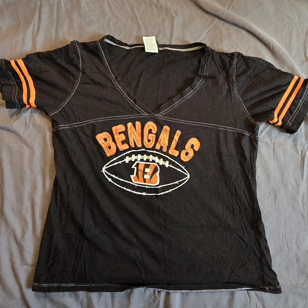 NFL Bengals Womans Black and Orange Jersey